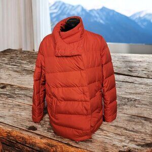 J. Jill Chloe cozy down puffer coat with funnel neck coral jacket size L